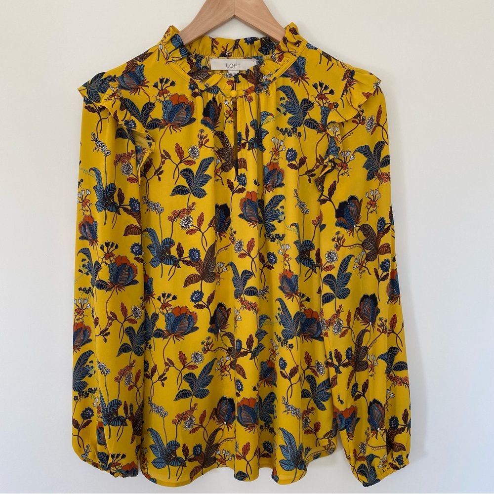 {LOFT} Ruffle Collar Blouse - Picture 8 of 9